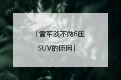 雷军谈不做6座SUV的原因